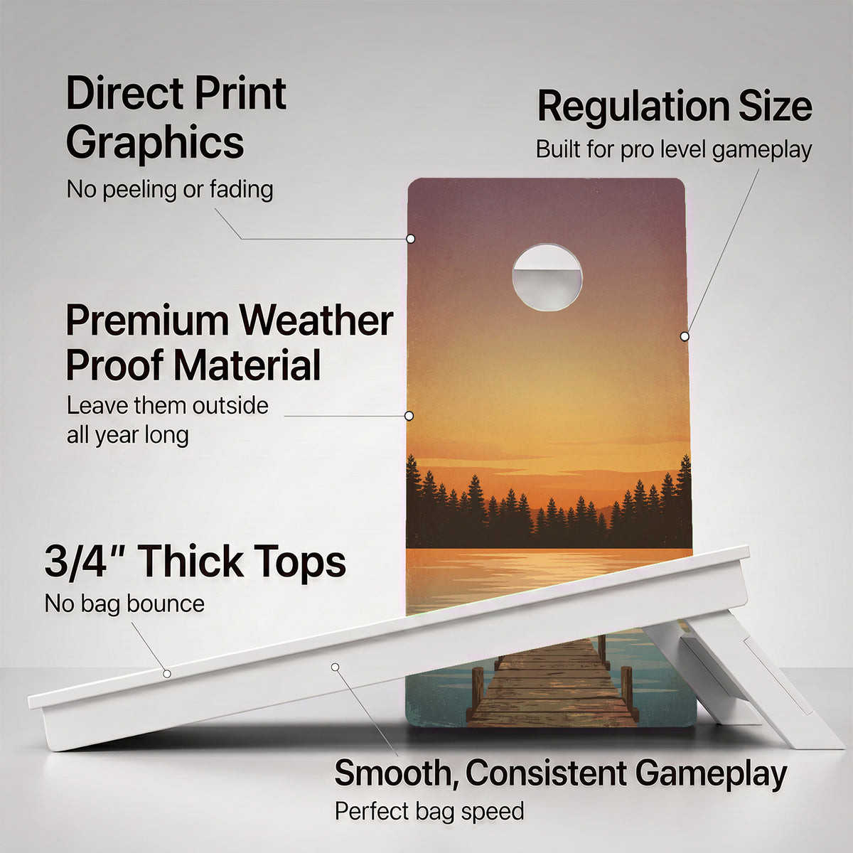 Lake View Weather Proof Cornhole Boards