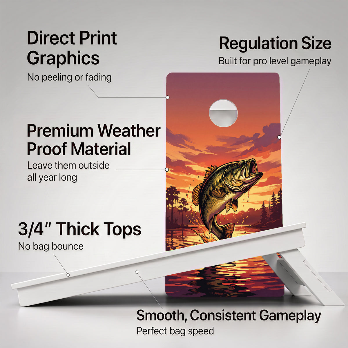 Bass Weather Proof Cornhole Boards
