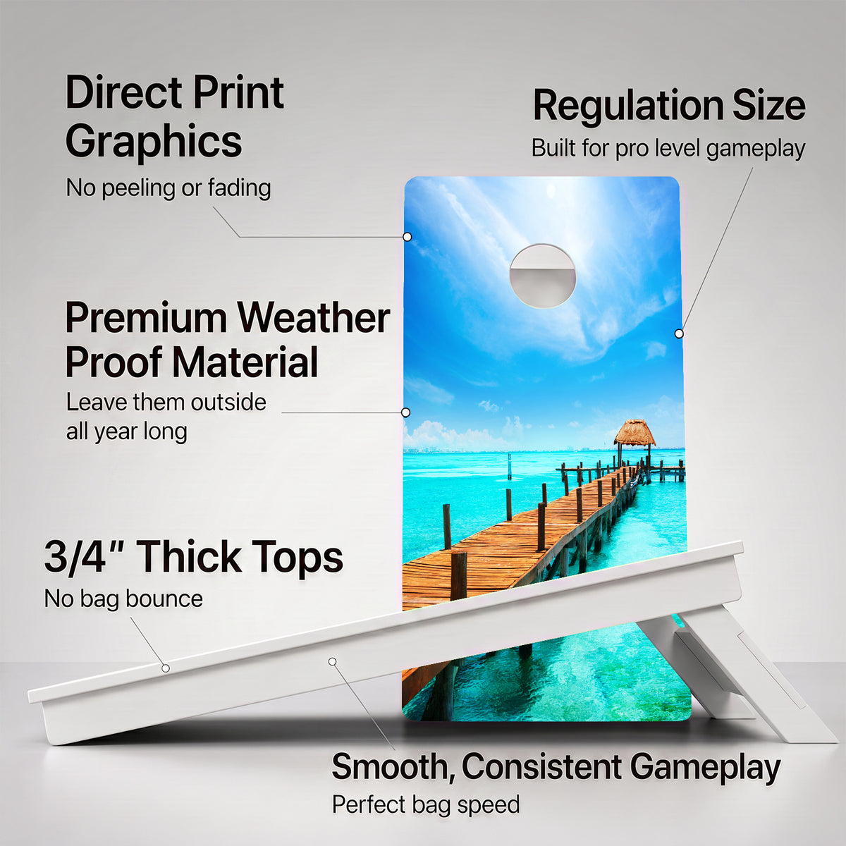 Beach Paradise Weather Proof Cornhole Board