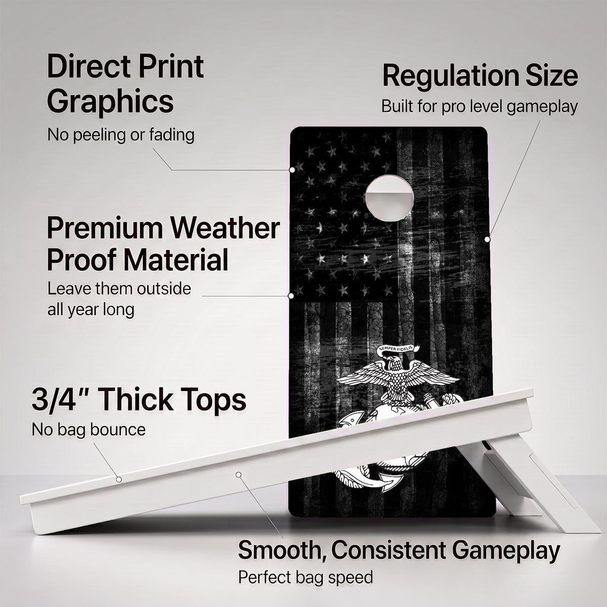 United States Marines Weather Proof Cornhole Boards