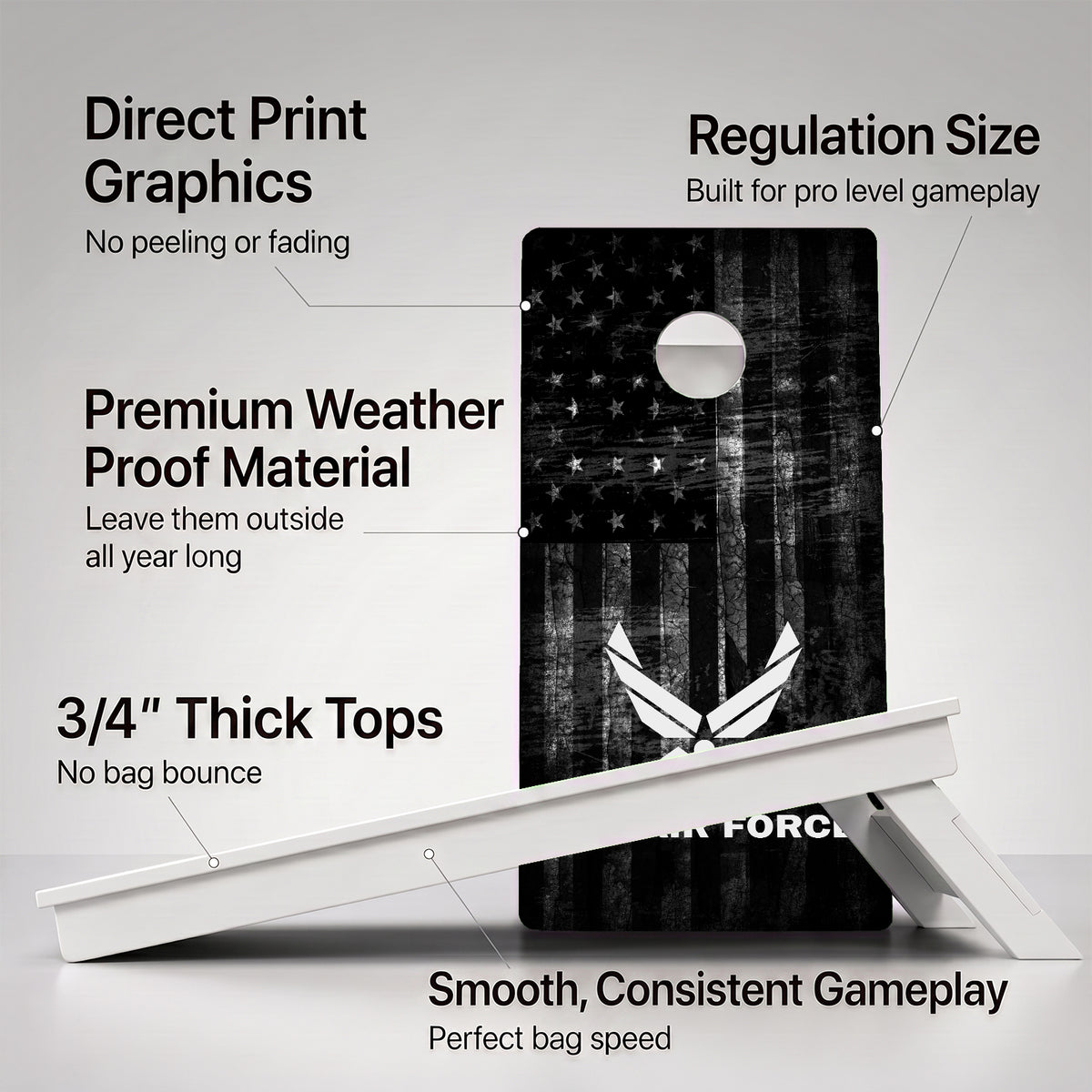 United States Air Force Weather Proof Cornhole Boards