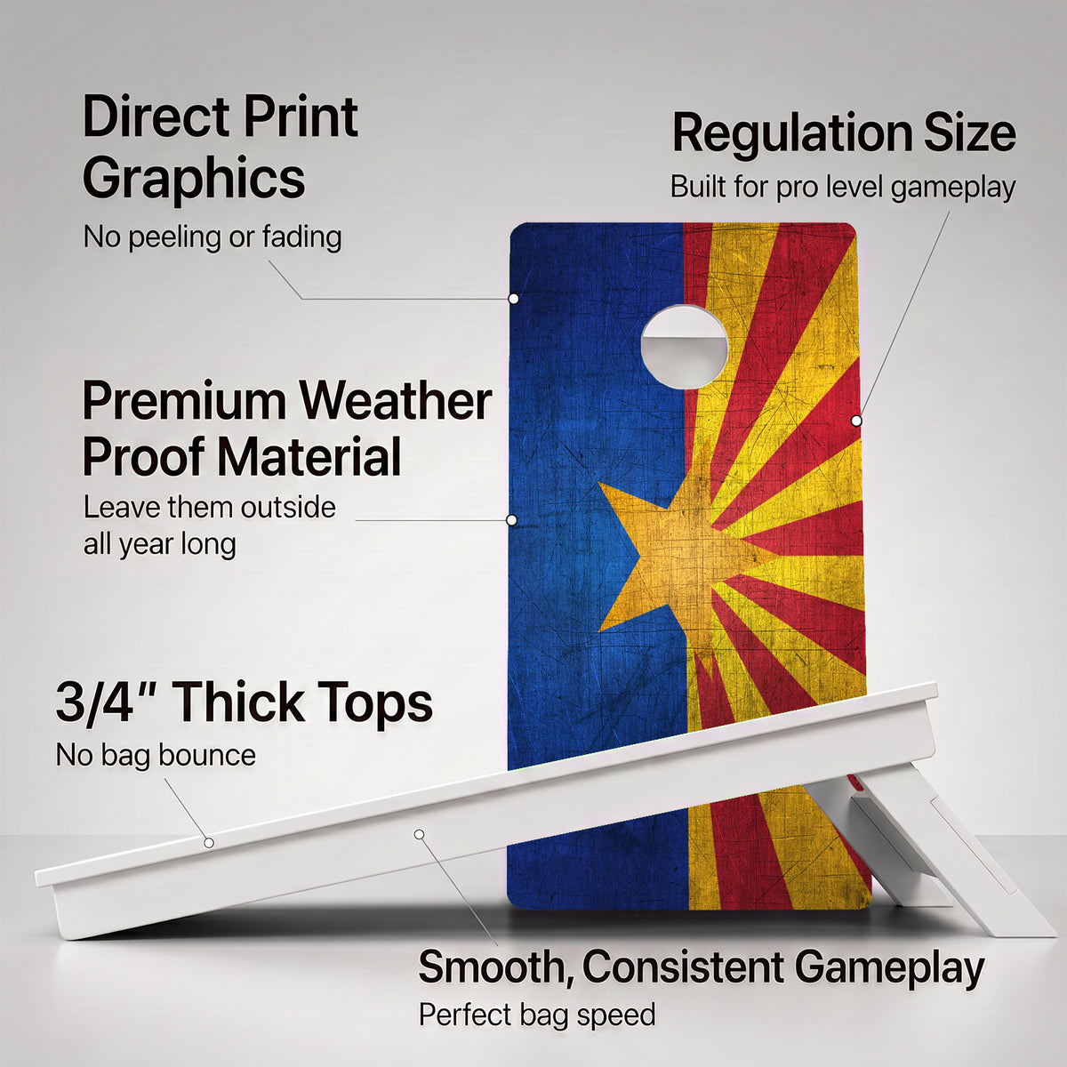 Arizona Flag Weather Proof Cornhole Boards