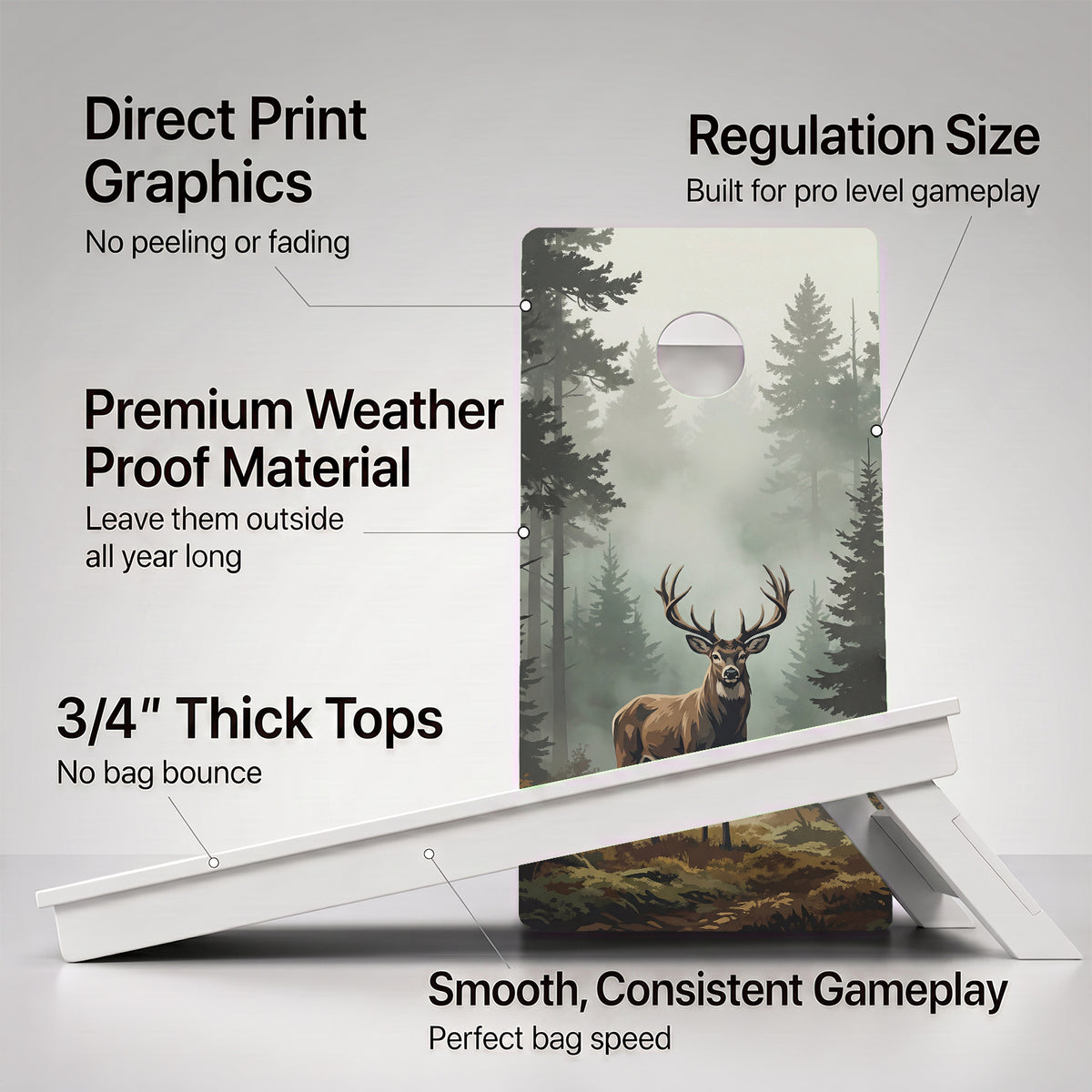Deer Weather Proof Cornhole Boards