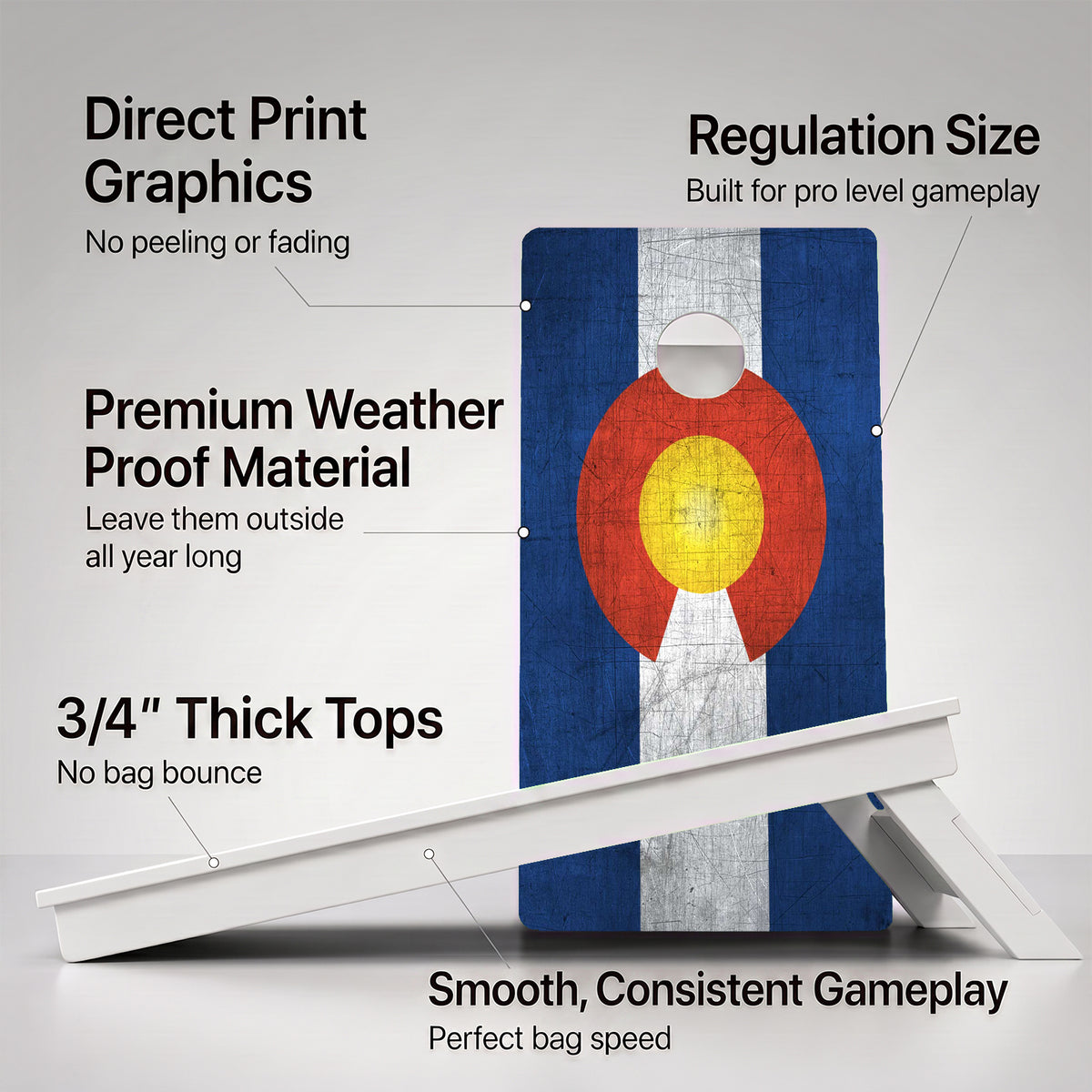 Colorado Flag Weather Proof Cornhole Boards