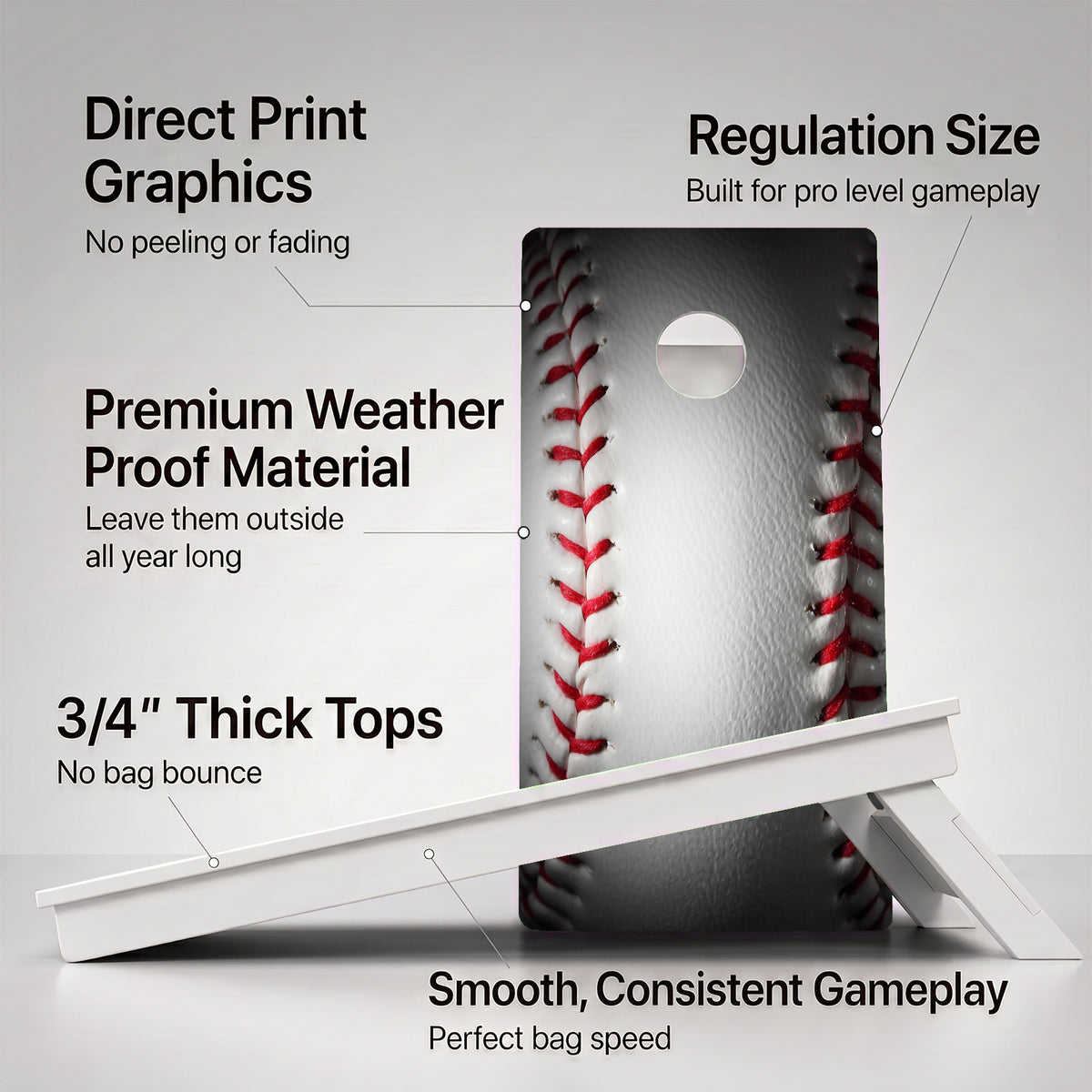 Baseball Weather Proof Cornhole Boards
