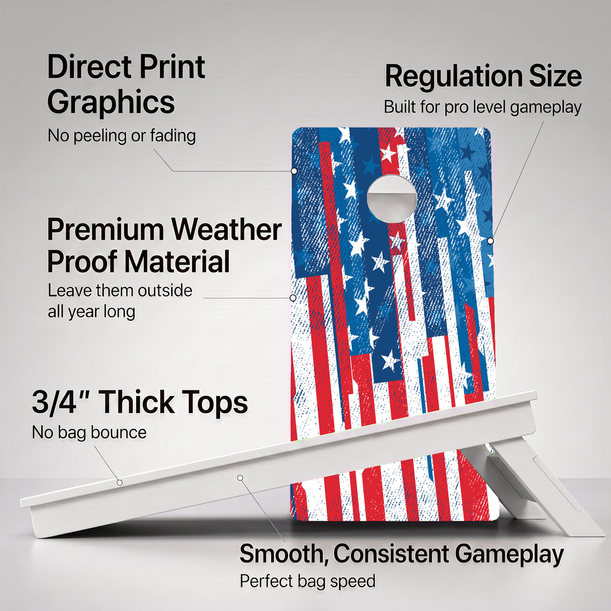 American Flag Weather Proof Cornhole Boards