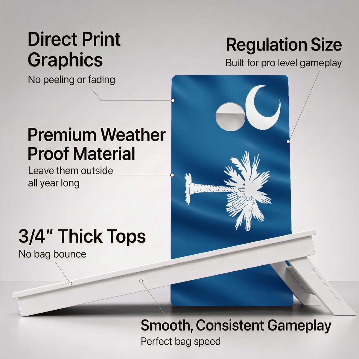 South Carolina Weather Proof Cornhole Boards
