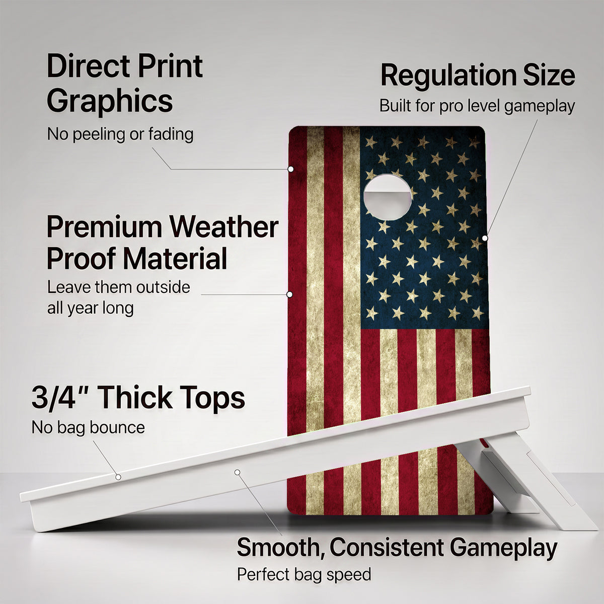 American Flag Weather Proof Cornhole Boards