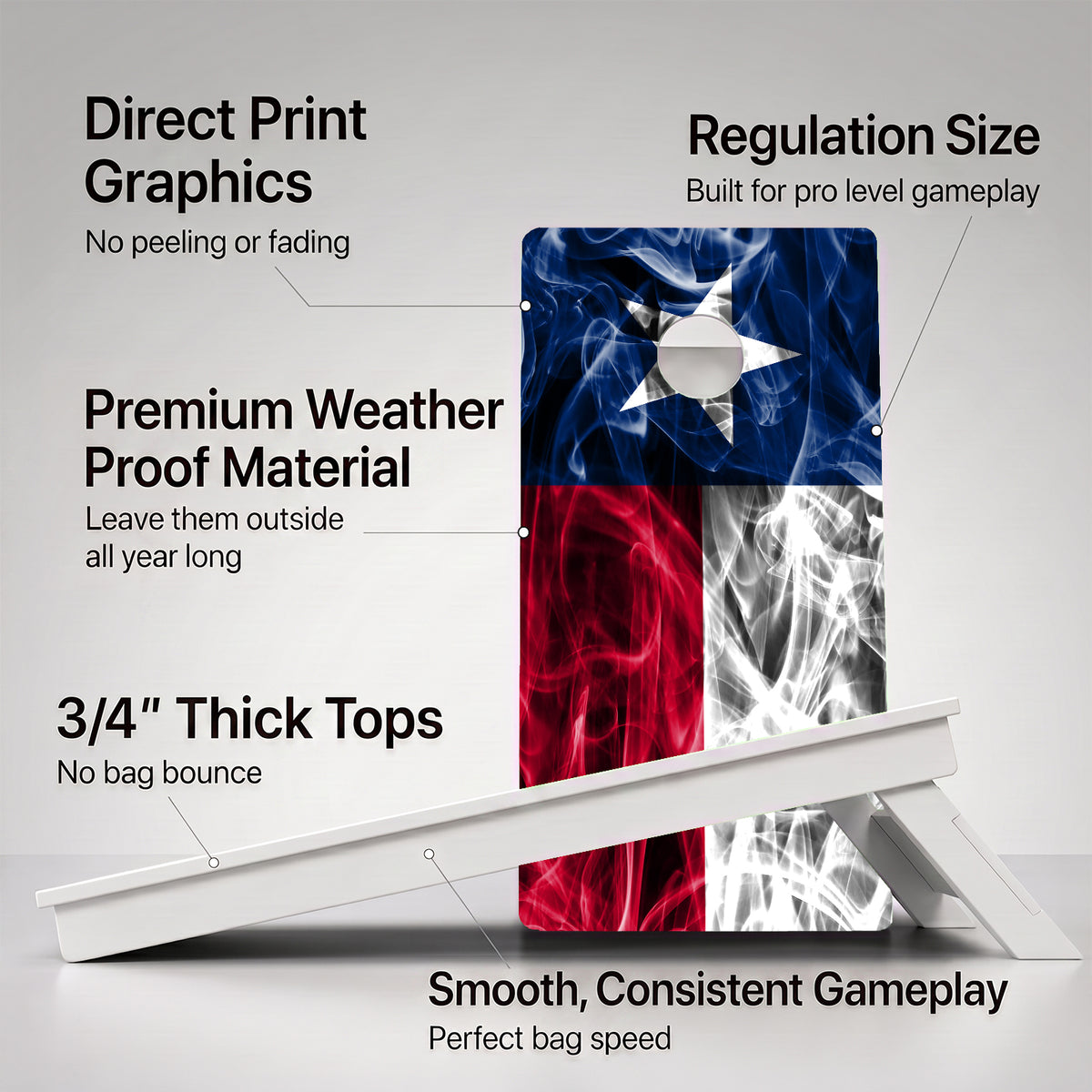 Texas Flag Weather Proof Cornhole Boards