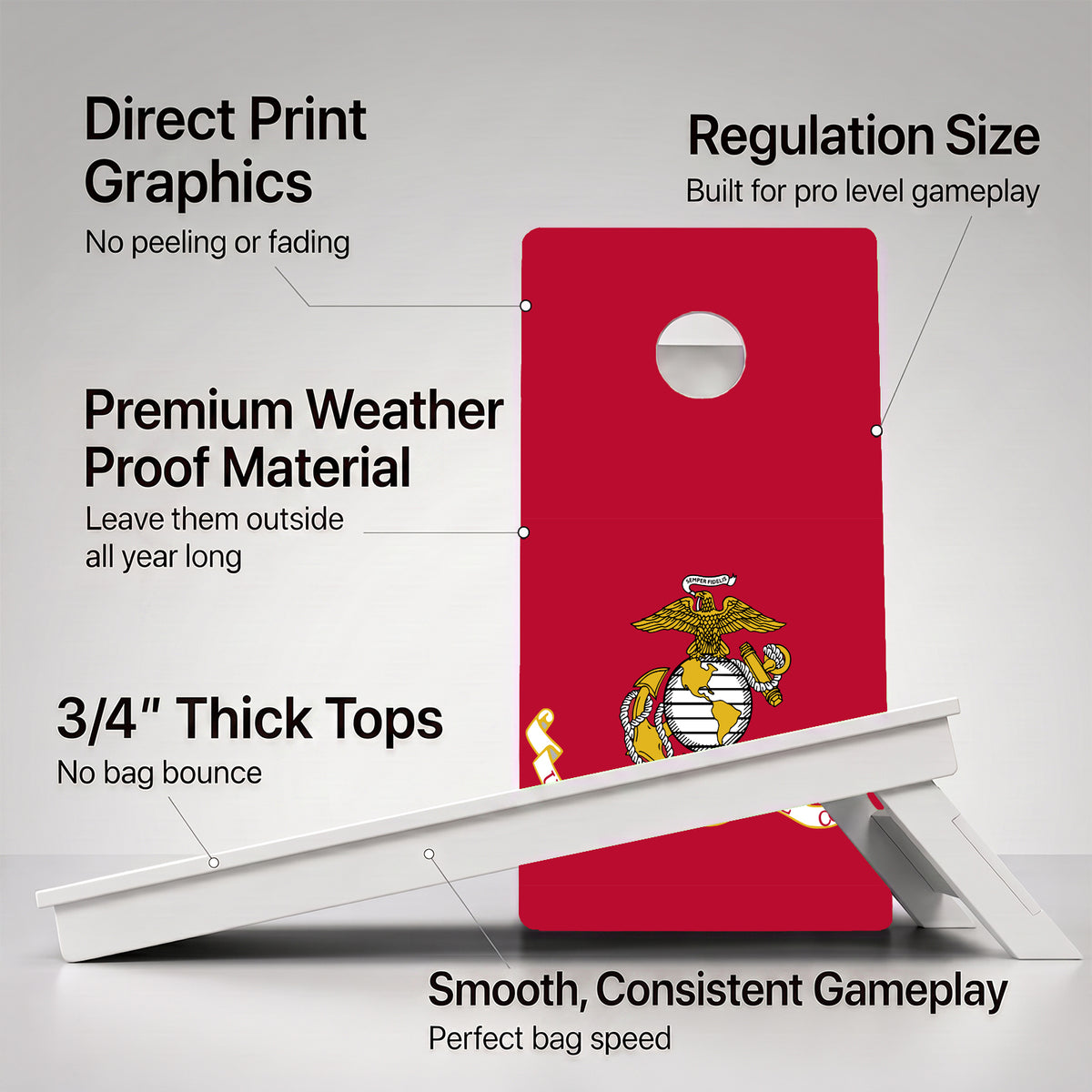 USA Marines Weather Proof Cornhole Boards