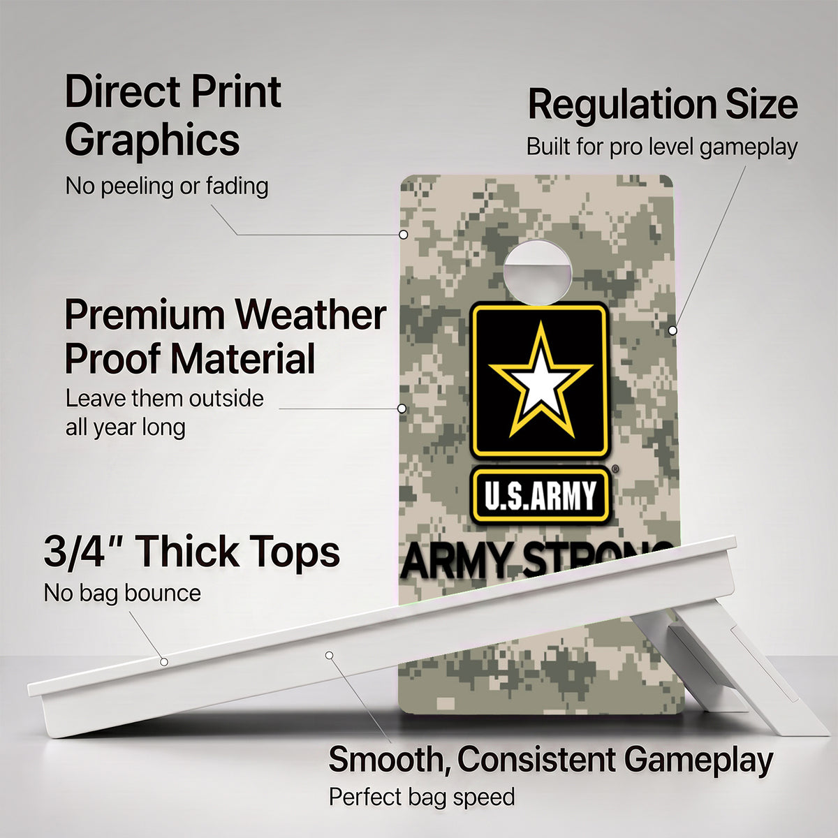 US Army Strong Weather Proof Cornhole Boards