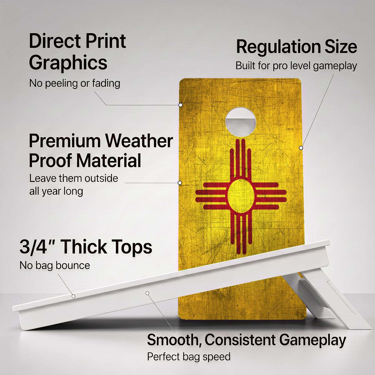 New Mexico Flag Weather Proof Cornhole Boards