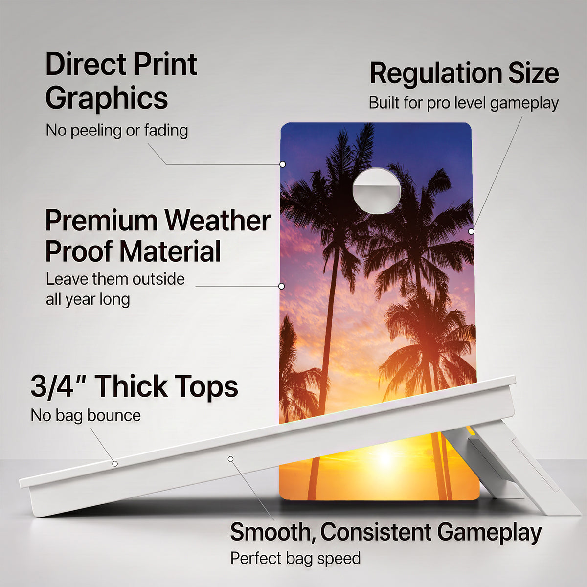Beach Paradise Weather Proof Cornhole Boards