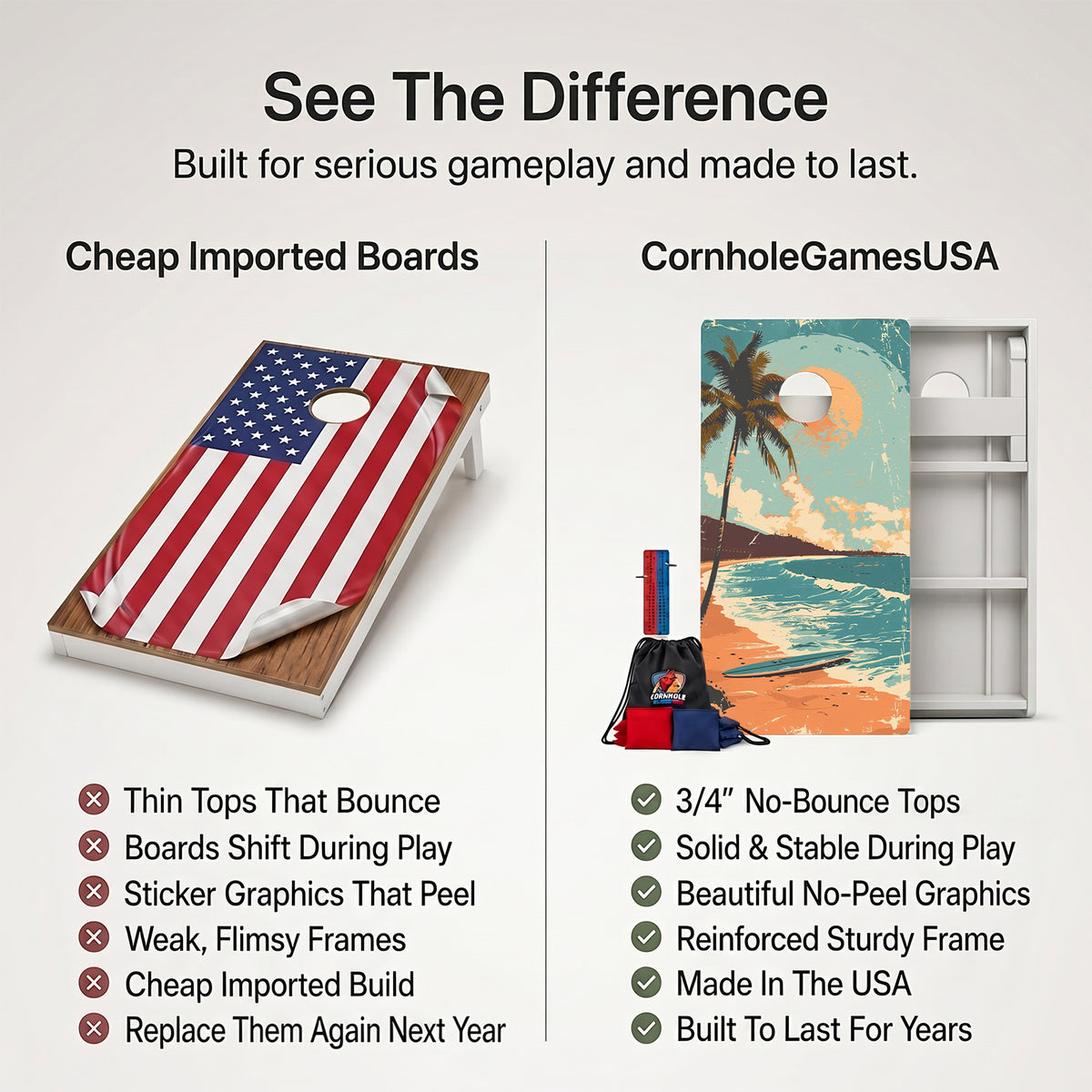 Weather Proof Tropical Cornhole Boards