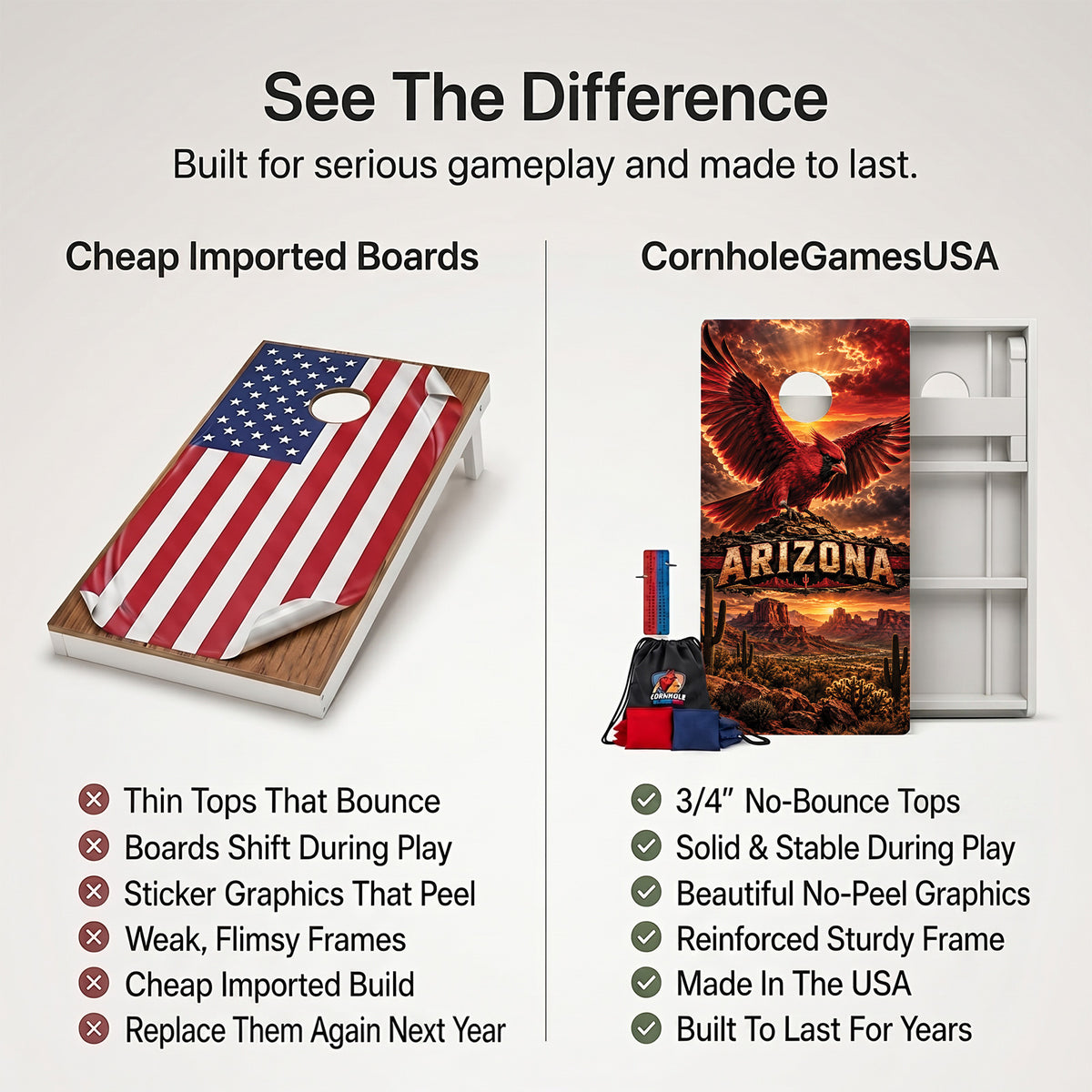 Arizona Football Weather Proof Cornhole Boards