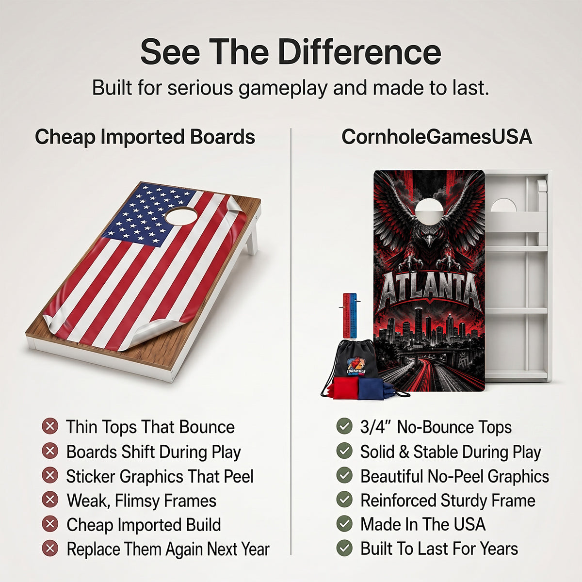 Atlanta Football Weather Proof Cornhole Boards