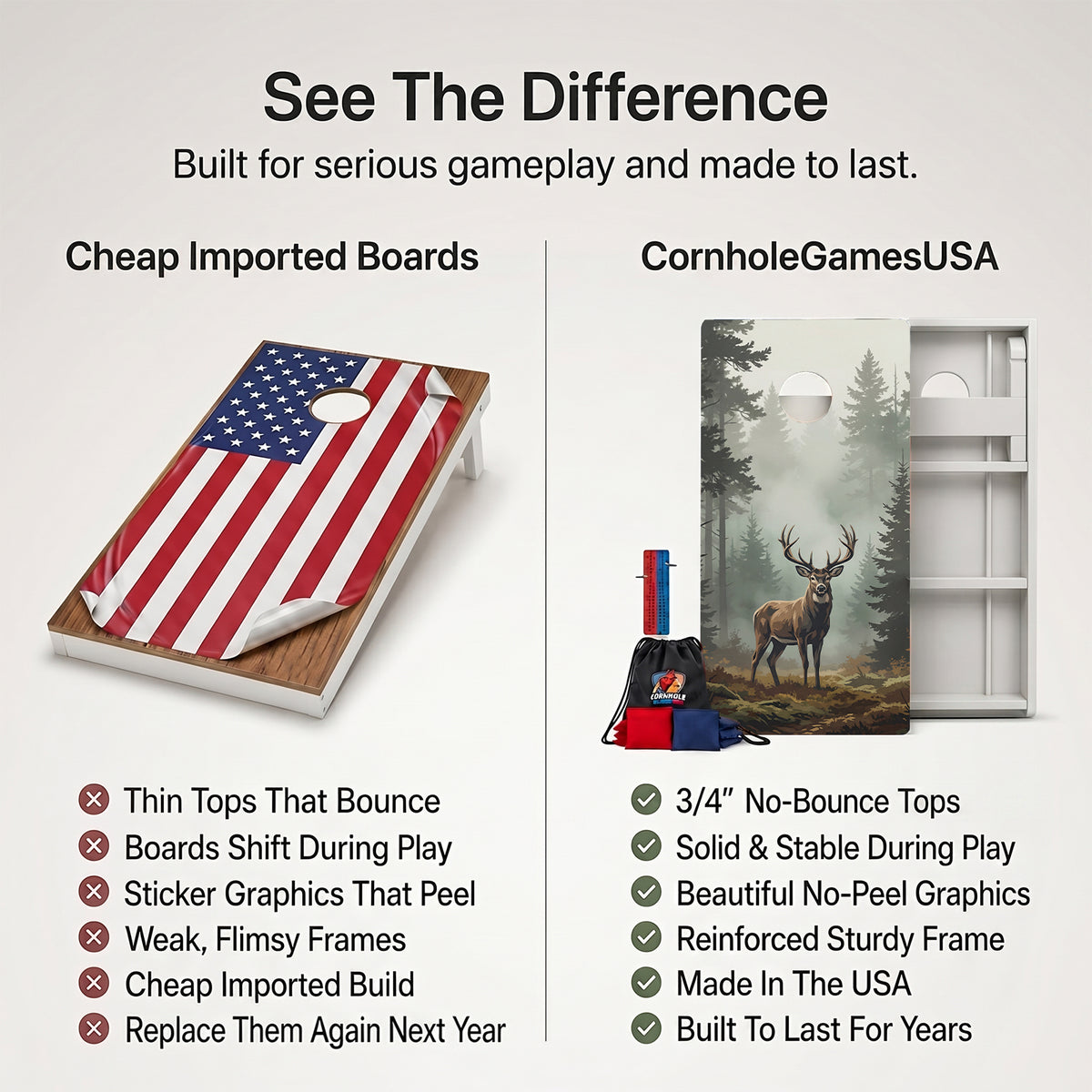 Deer Weather Proof Cornhole Boards