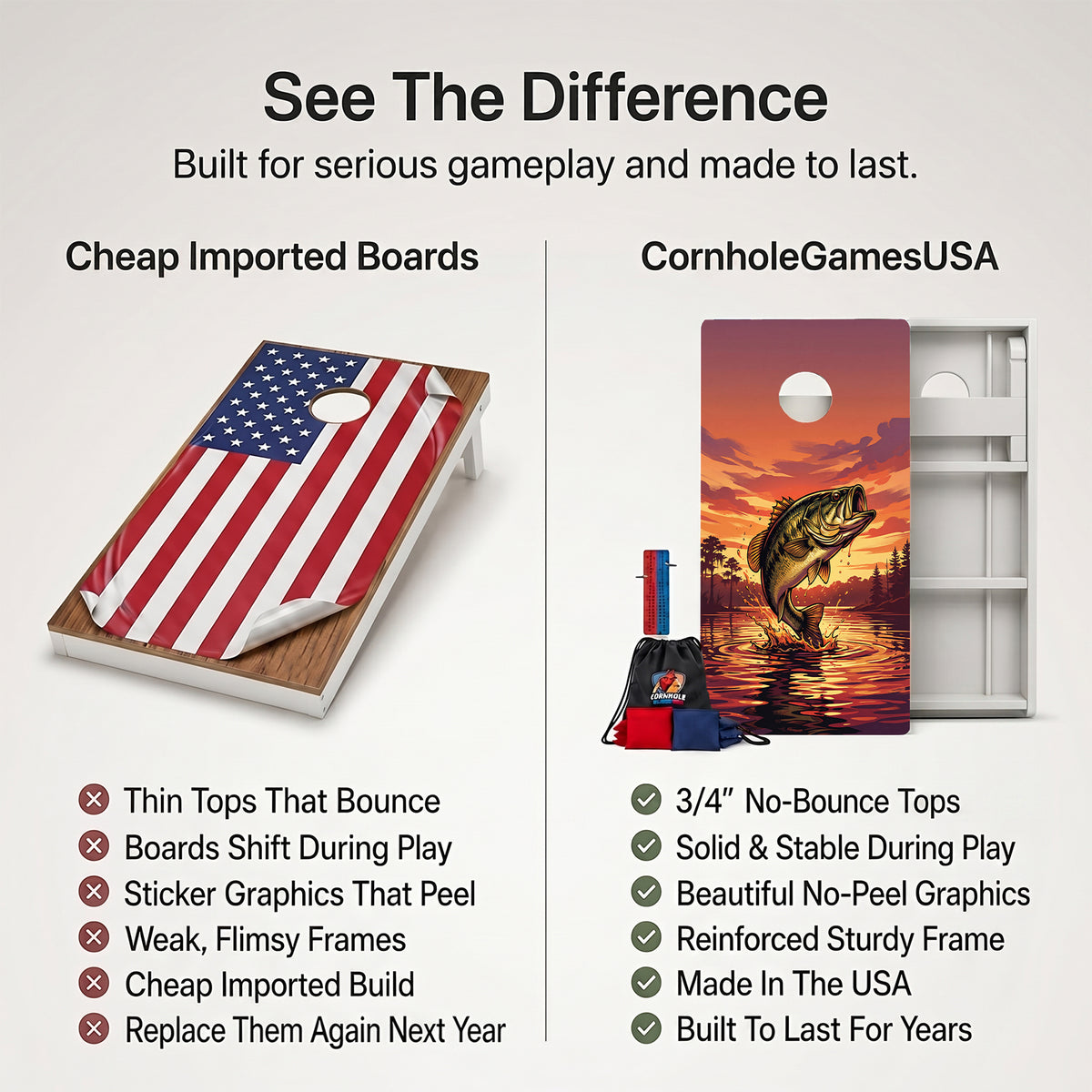 Bass Weather Proof Cornhole Boards