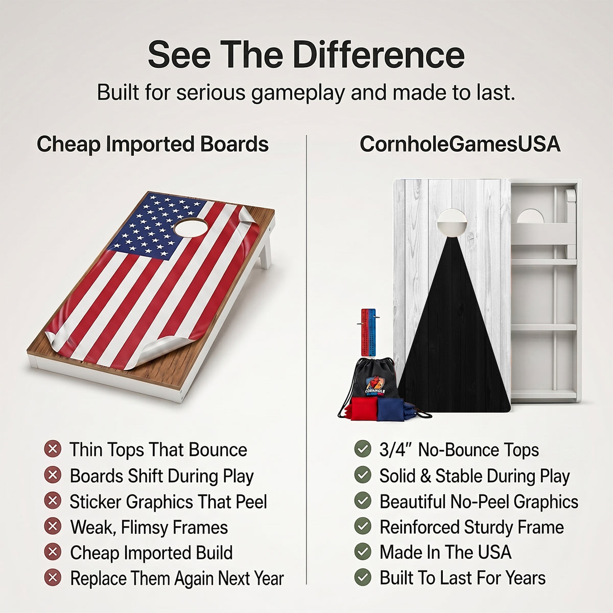 Black & Grey Weather Proof Cornhole Boards