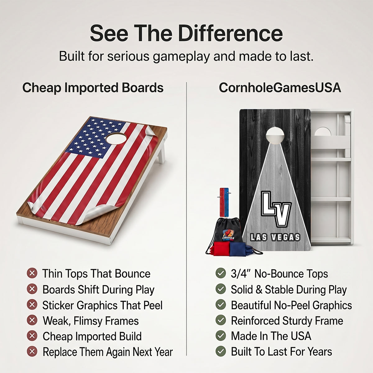 Las Vegas Pennant Football Weather Proof Cornhole Boards