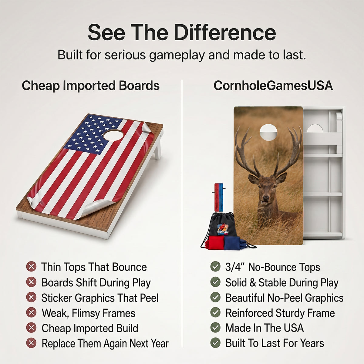 Deer Weather Proof Cornhole Boards