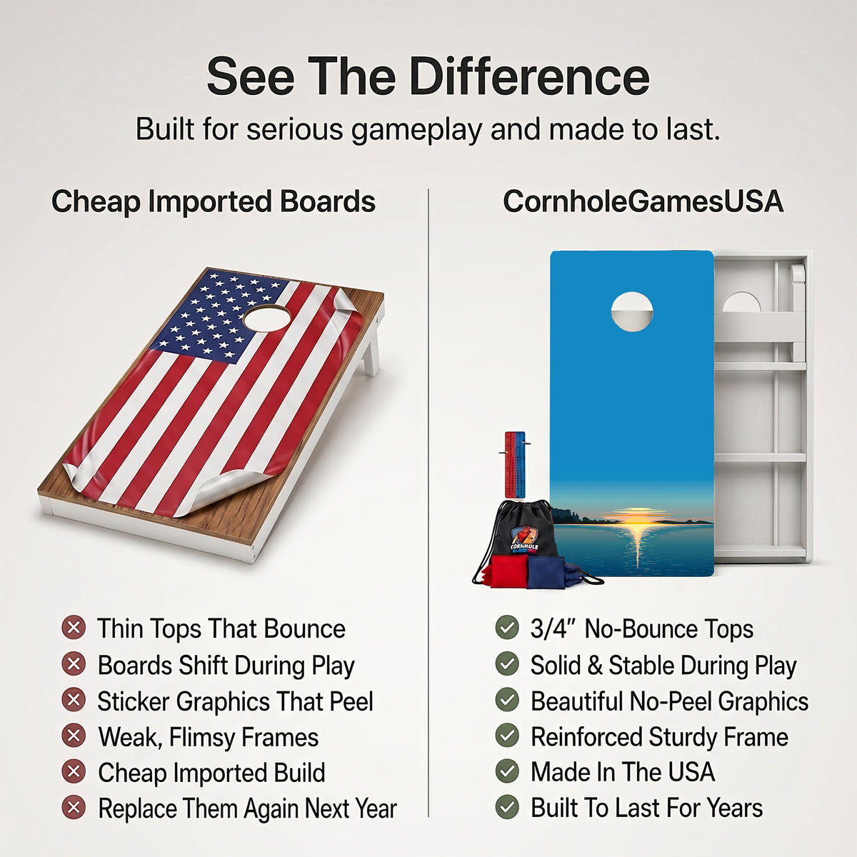 Lake Sunset Weather Proof Cornhole Boards