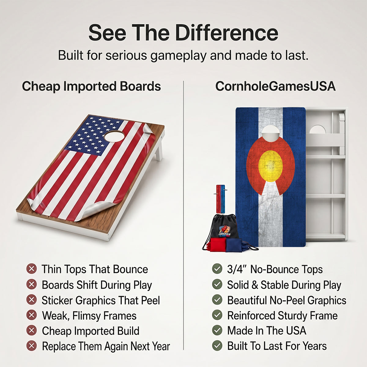 Colorado Flag Weather Proof Cornhole Boards