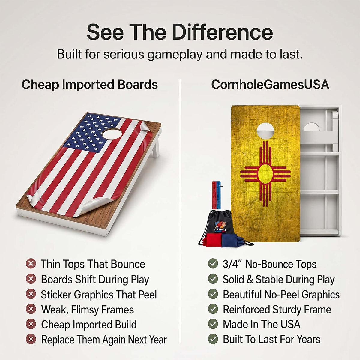 New Mexico Flag Weather Proof Cornhole Boards