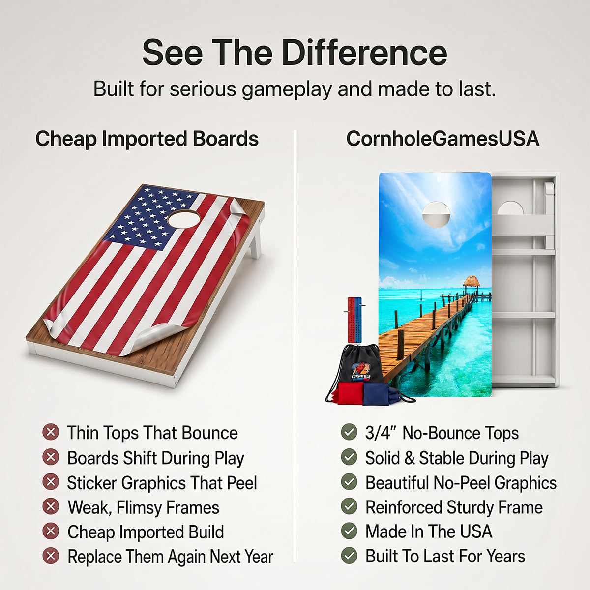 Beach Paradise Weather Proof Cornhole Board