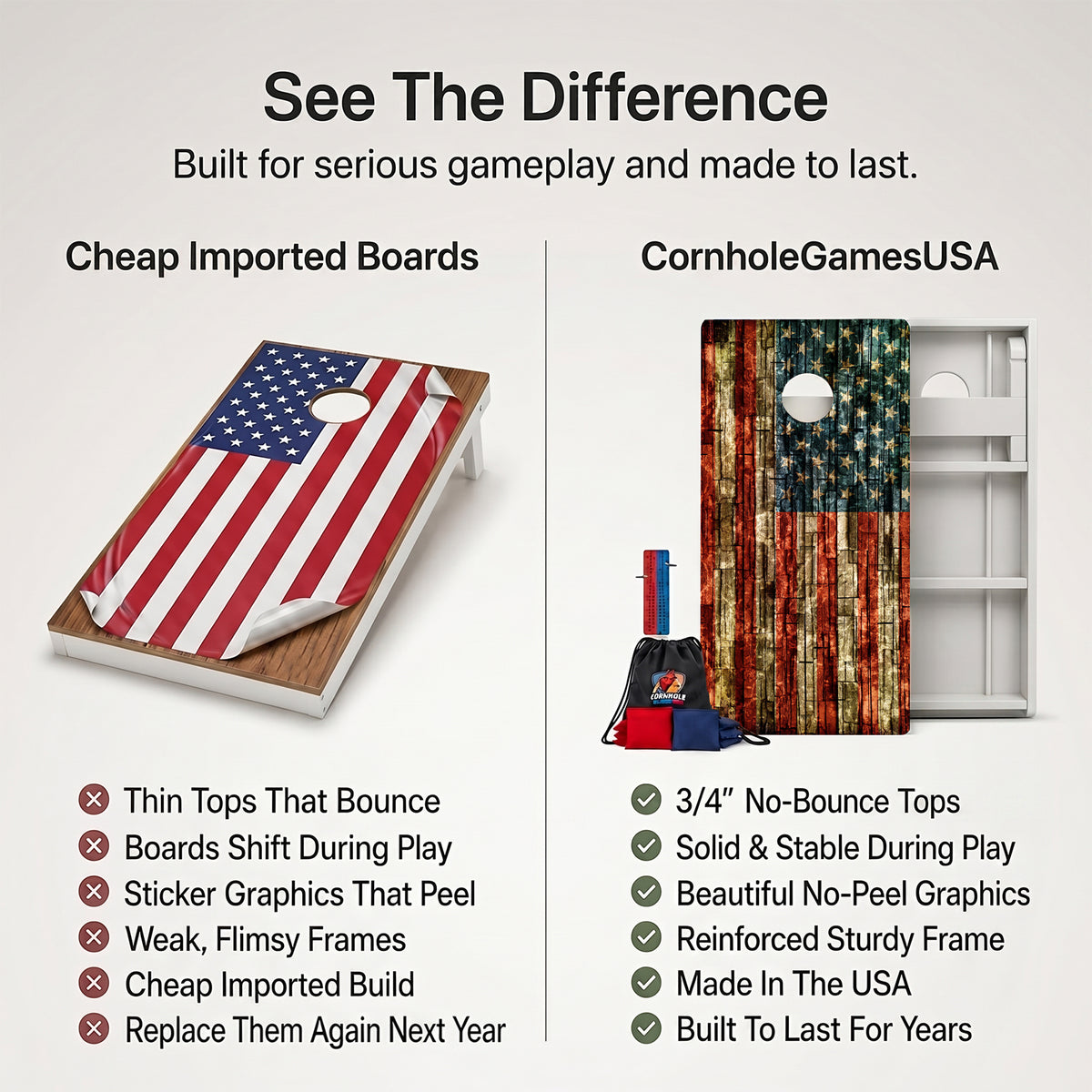 Brick Flag Weather Proof Cornhole Boards