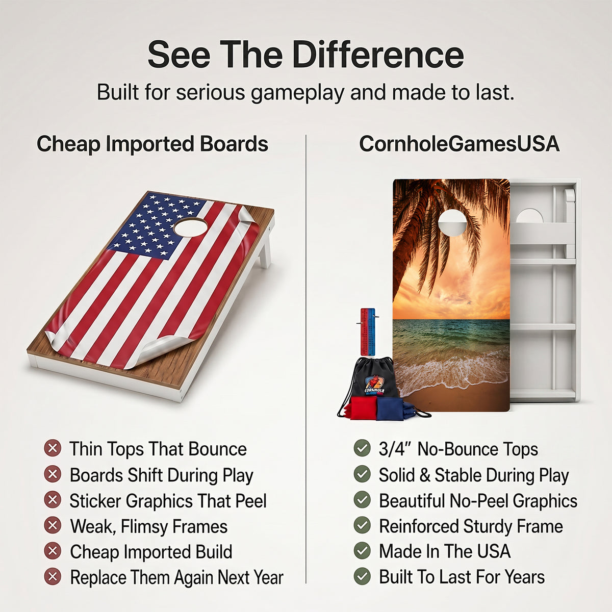 Beach Paradise Weather Proof Cornhole Boards
