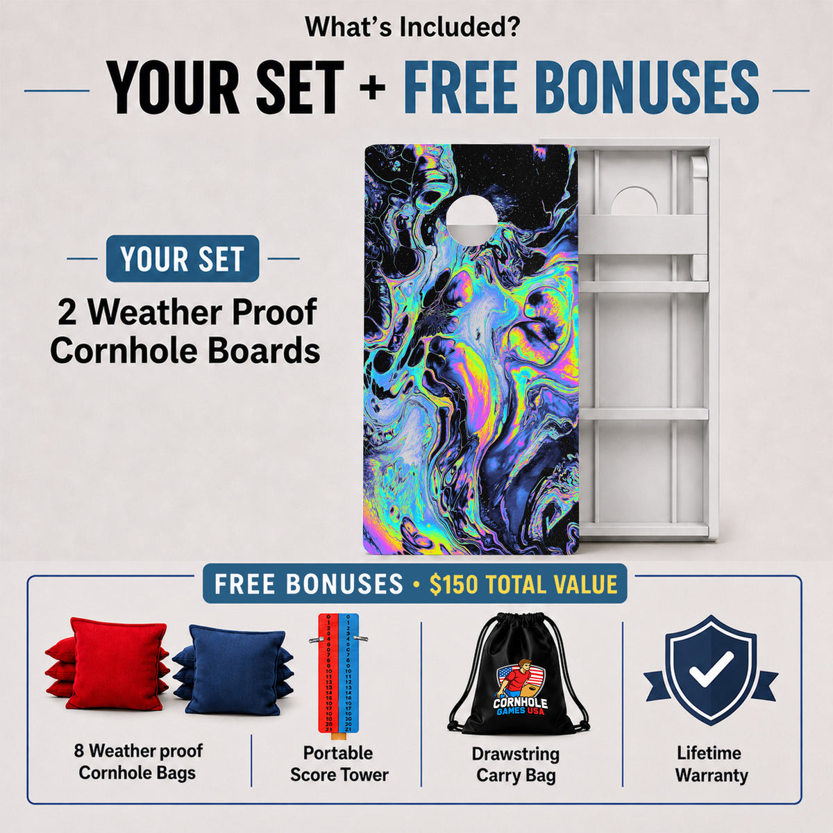 Paint Blasted Weather Proof Cornhole Board