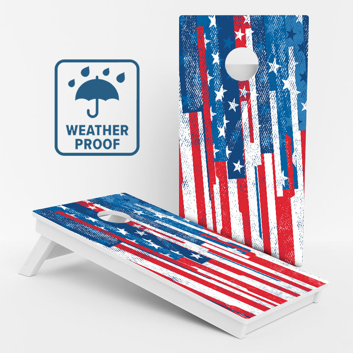 Weather Proof American Flag Cornhole Boards